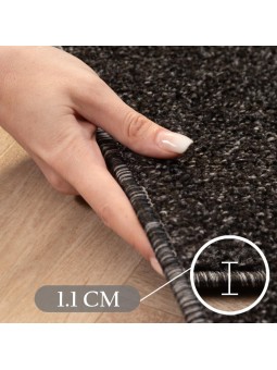 Modern Halı Salon Mutfak Oda Büro Halısı Yumuşak Kısa Havlı Kırçıllı Desen Antrasit